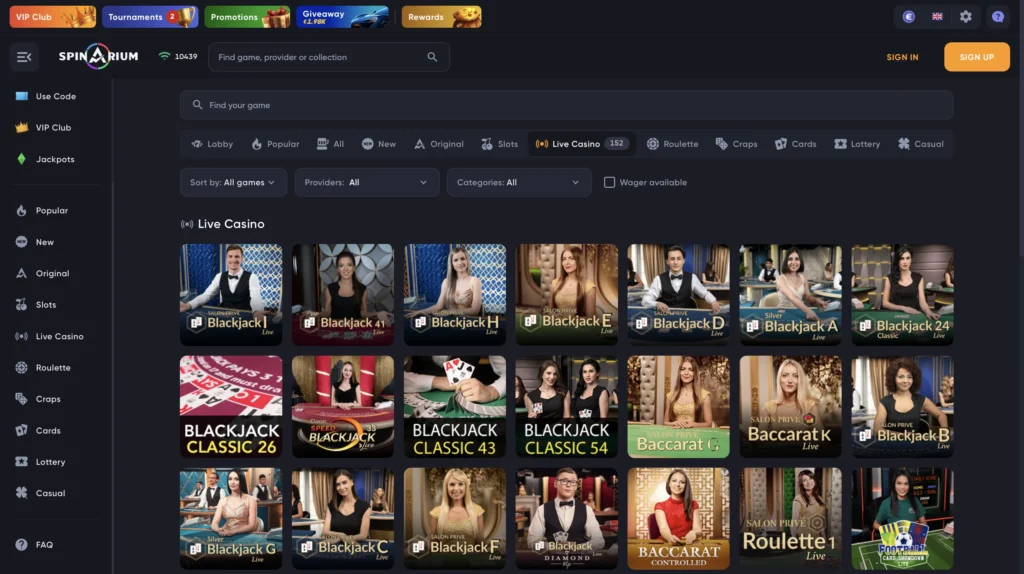 live games spinarium